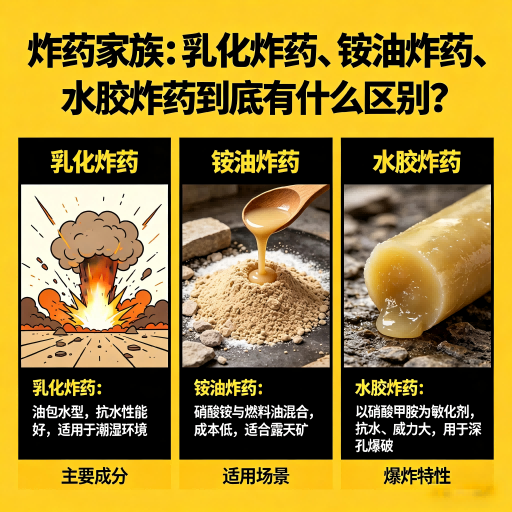 乐山炸药家族：乳化炸药、铵油炸药、水胶炸药到底有什么区别？